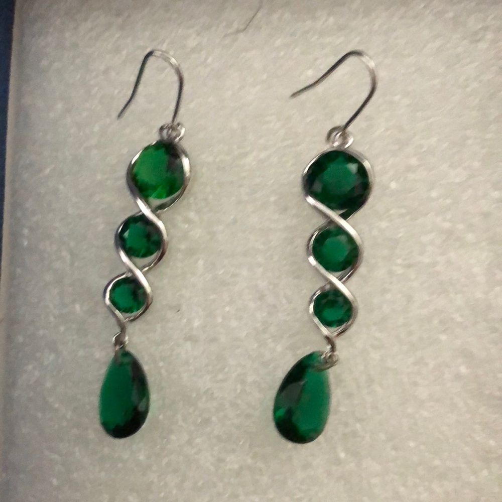Faux jade earrings